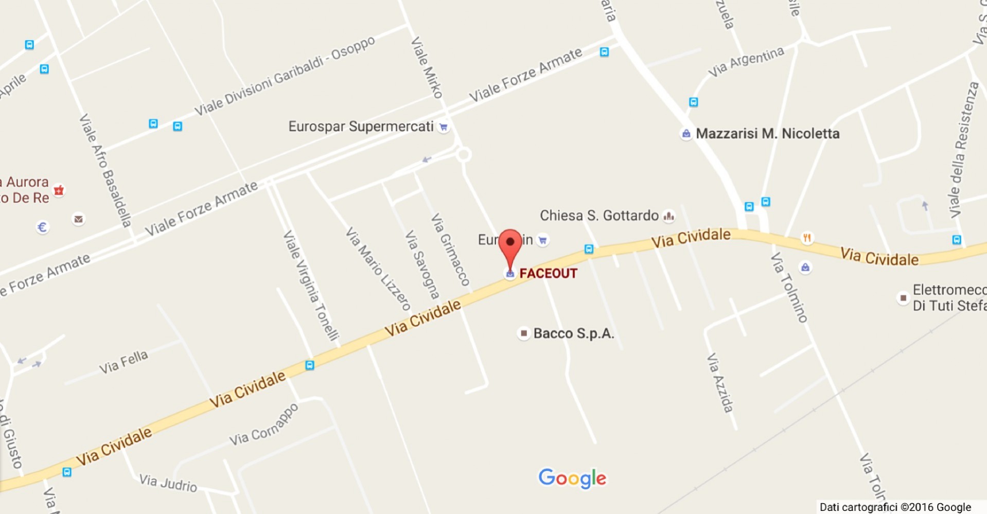 Mappa FACEOUT clicca per le indicazioni stradali